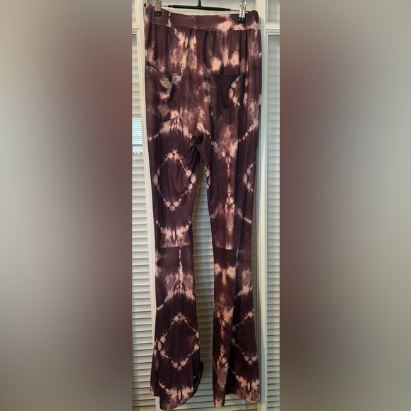Retro Style Tie Dye Purple Flared Pants- Shein Size 4 - Picture 3 of 5
